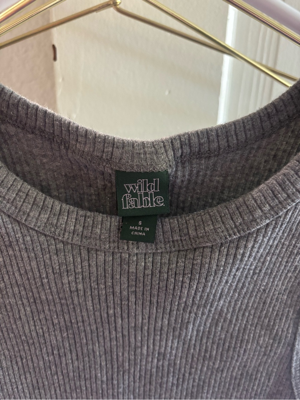 Grey Ribbed Cropped Tank Top - Picture 2 of 2
